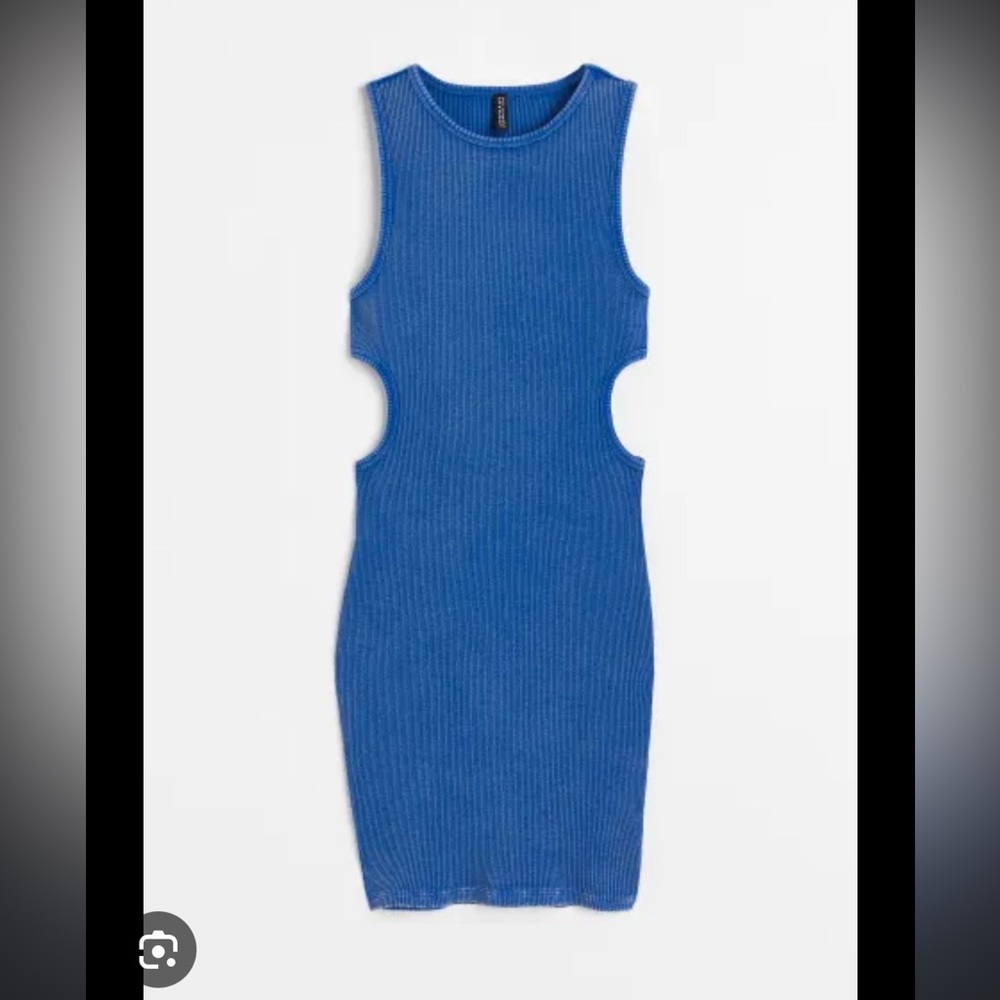 H&M Ribbed Mini cutout dress